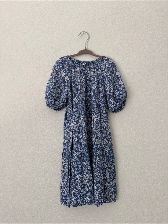 Uniqlo Other - Uniqlo Kids Blue Floral Puff-Sleeve Midi Dress